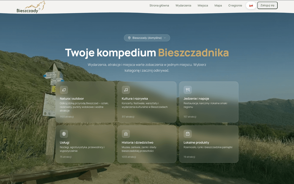 Bieszczady.plus — screenshot
